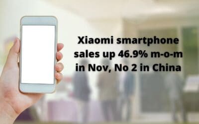 Xiaomi smartphone sales up 46.9% m-o-m in Nov, No 2 in China